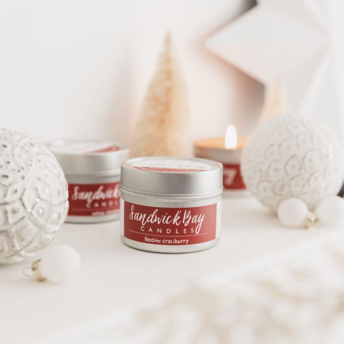 Sandwick Bay Christmas Travel Tin Candles