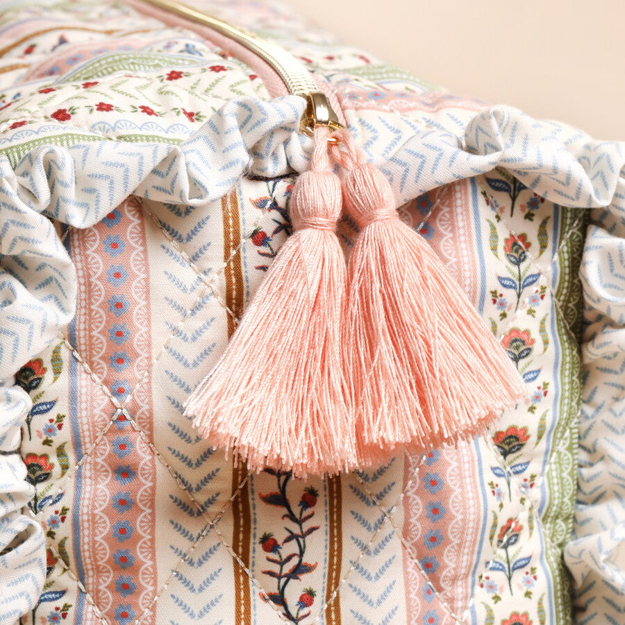Large Quilted Floral Washbag