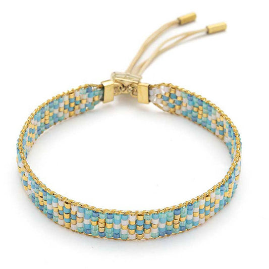 Saskia Aqua & Gold Friendship Bracelet