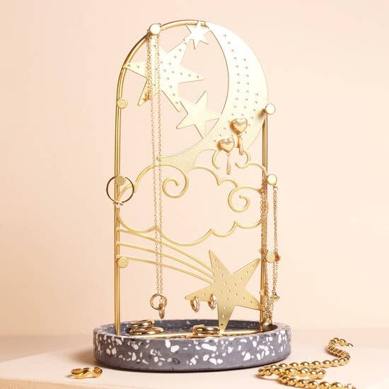 Celestial Jewellery Stand with Terrazzo Base