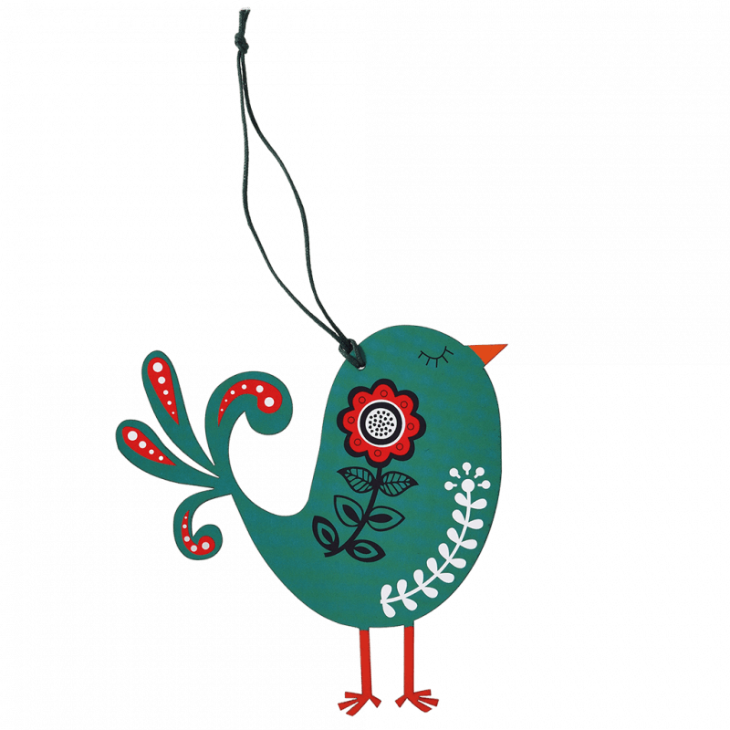 Wooden hanging Christmas decoration - Green bird