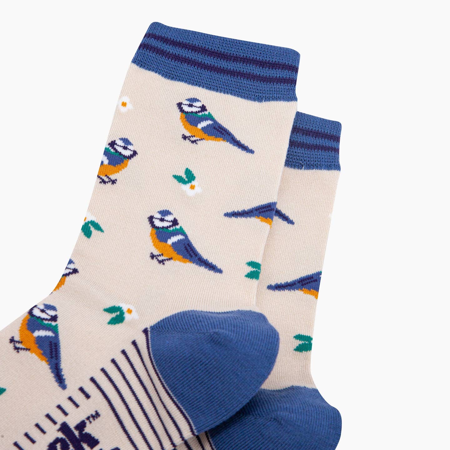 Blue Tits Floral Bamboo Socks