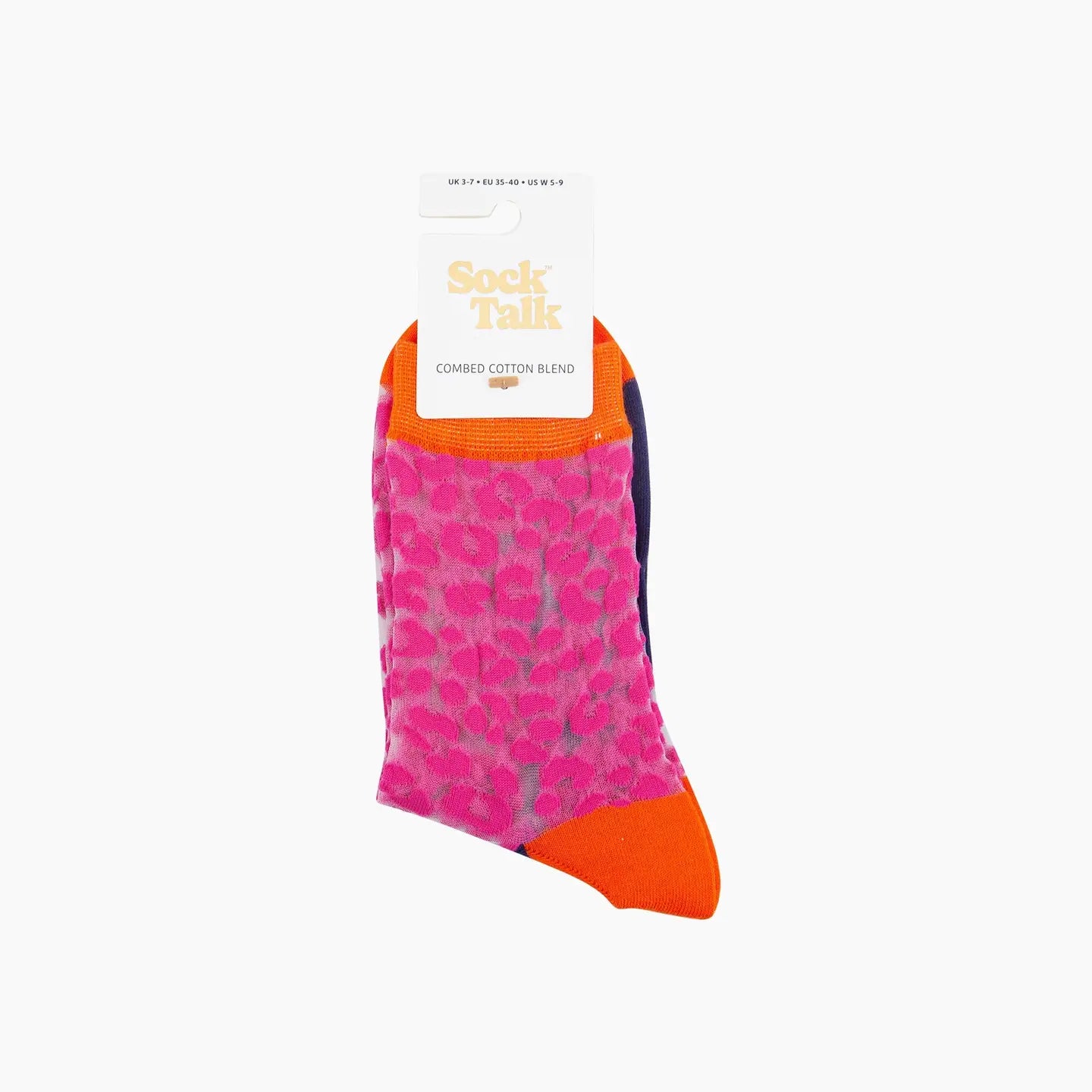Leopard Print Combed Cotton Sheer Socks