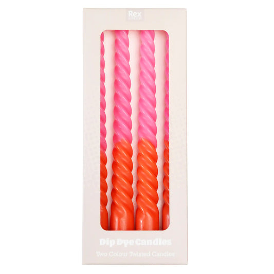 Twisted Candles - Pink Dip dye