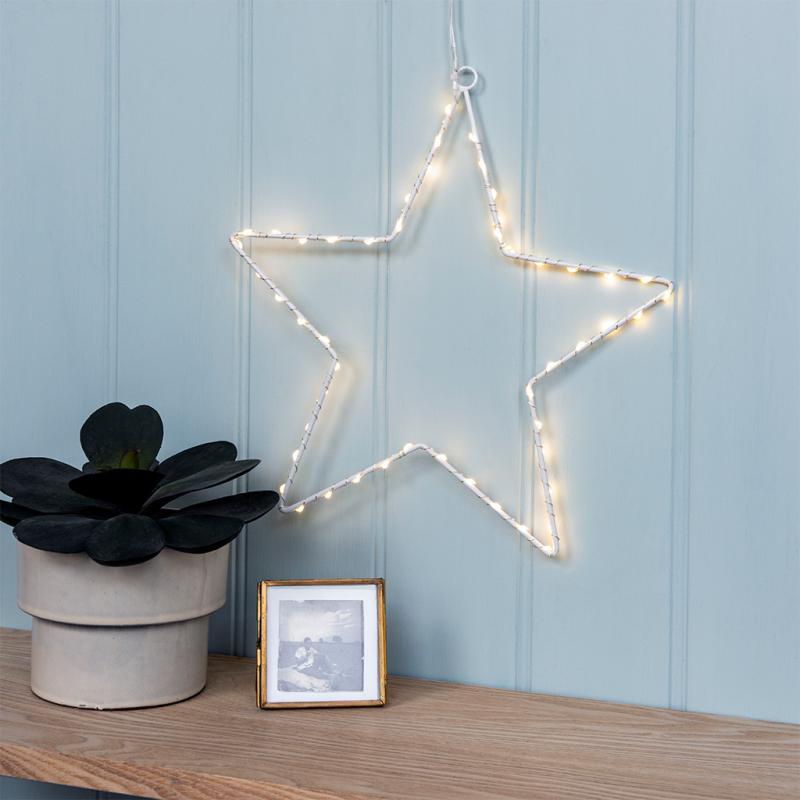 Metal star LED light - 30cm