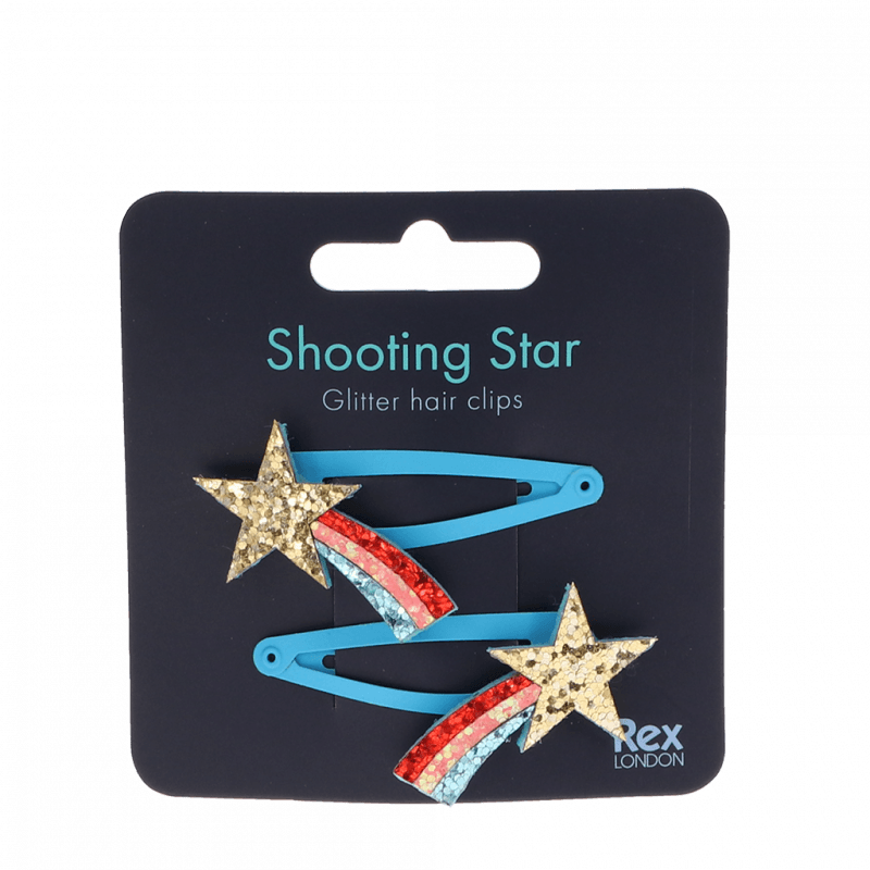 Glitter hair clips (set of 2) - Shooting Sta
