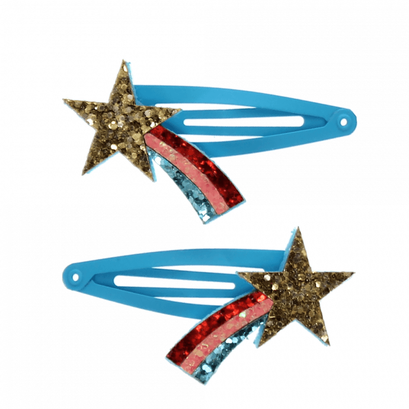 Glitter hair clips (set of 2) - Shooting Sta