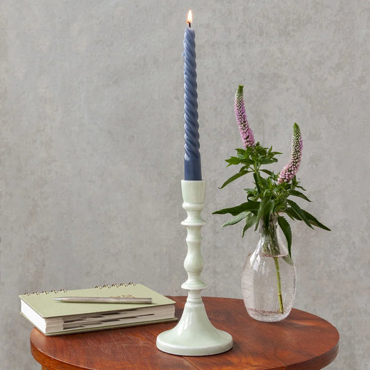 Enamel candlestick (Tall) - Light Grey