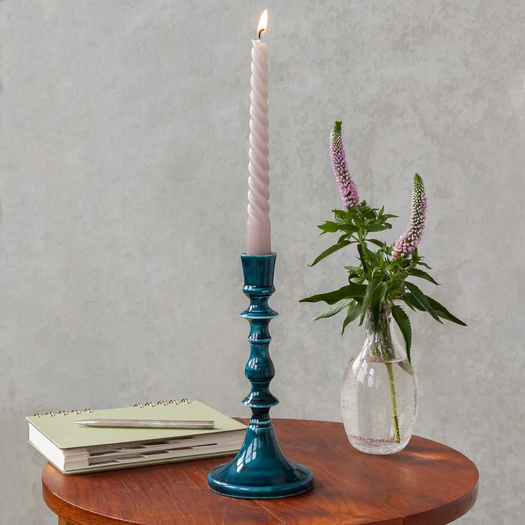 Enamel candlestick (Tall) - Dark Teal