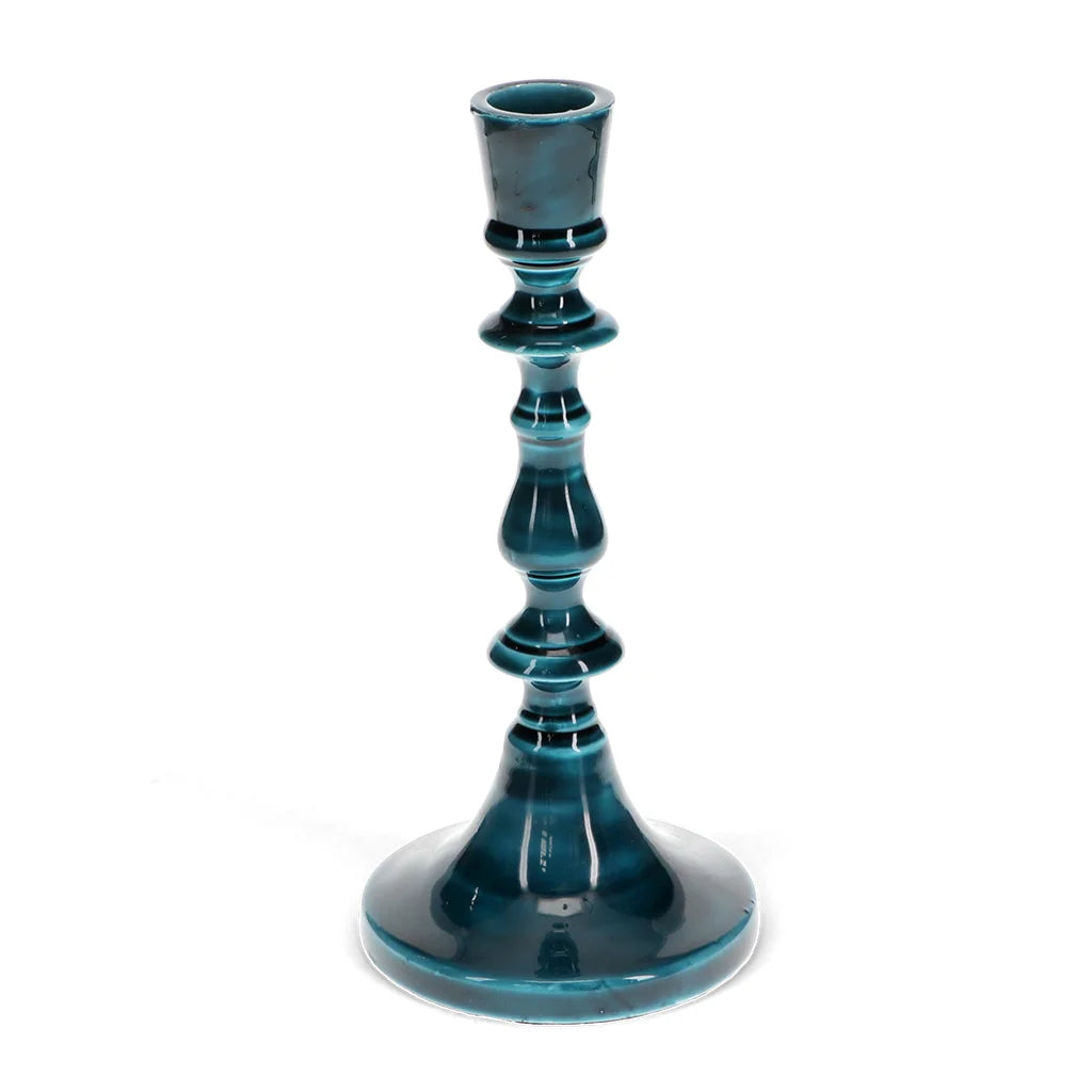 Enamel candlestick (Tall) - Dark Teal