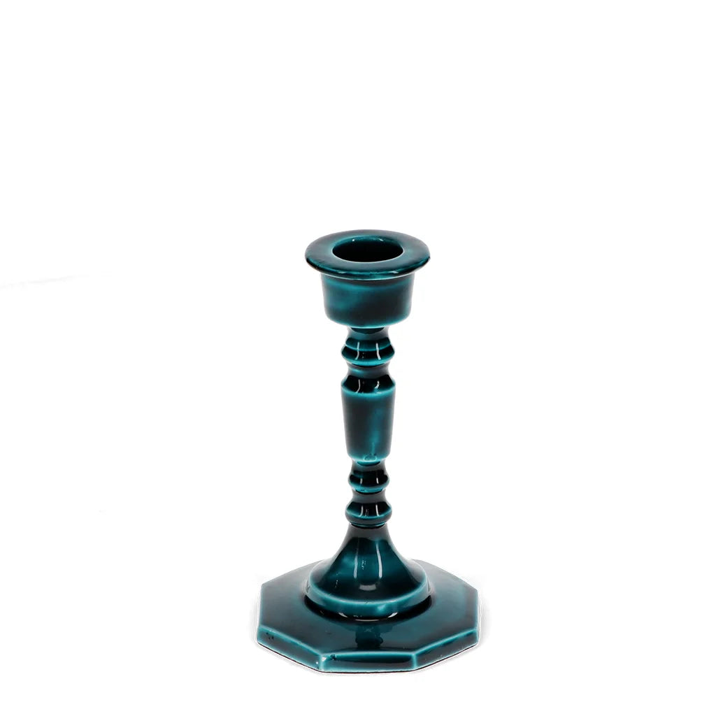 Enamel candlestick (medium) - Dark Teal