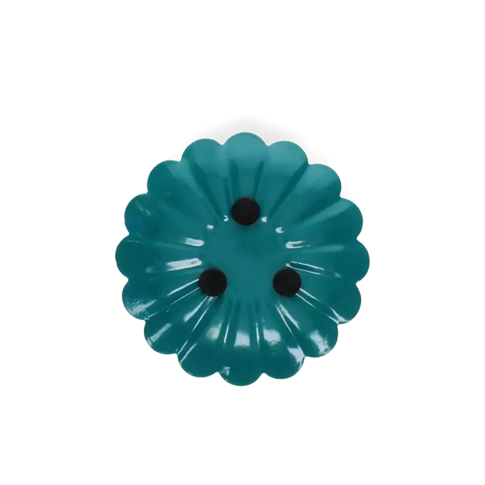 Enamel Flat Flower Candle Holder - Blue