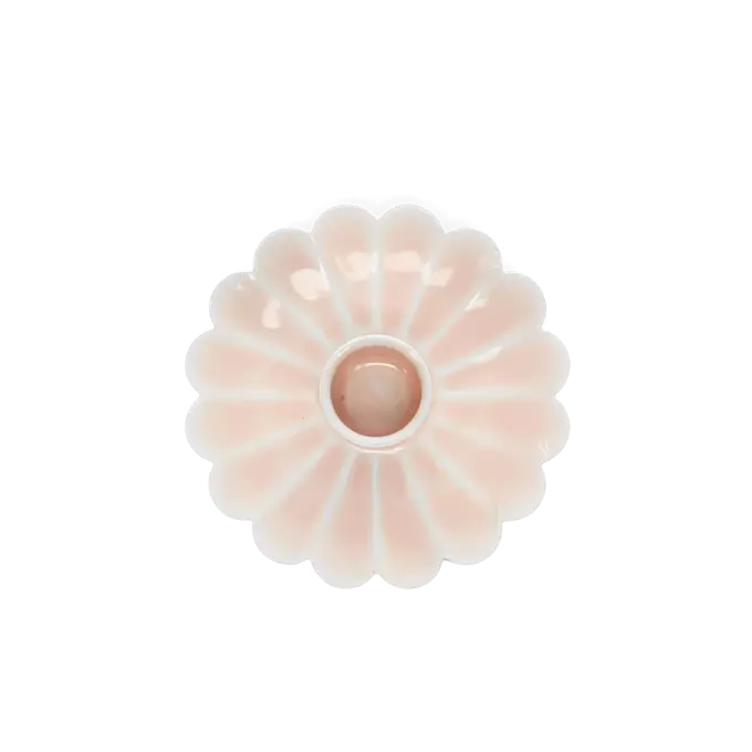 Enamel Flat Flower Candle Holder - Pink