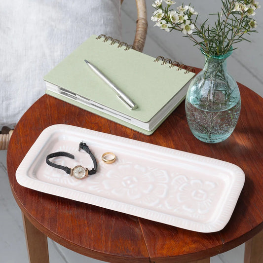 Enamel trinket tray - pink