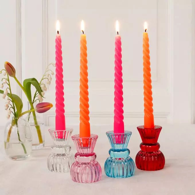 Twisted Candles - Pink & Orange