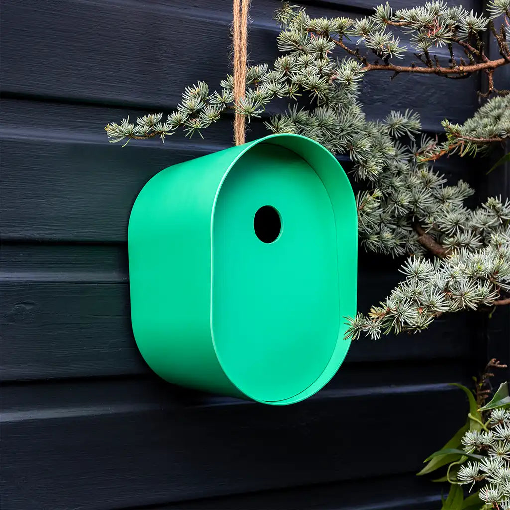 Oval Bamboo Fibre birdhouse