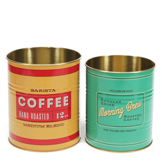 Medium storage tins (set of 2) - Vintage coffee