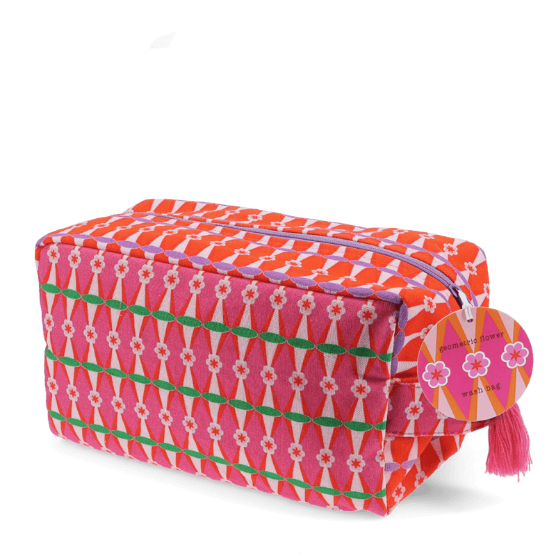 Wash Bag - Geometric flower