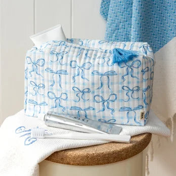 Wash Bag - Blue Bows
