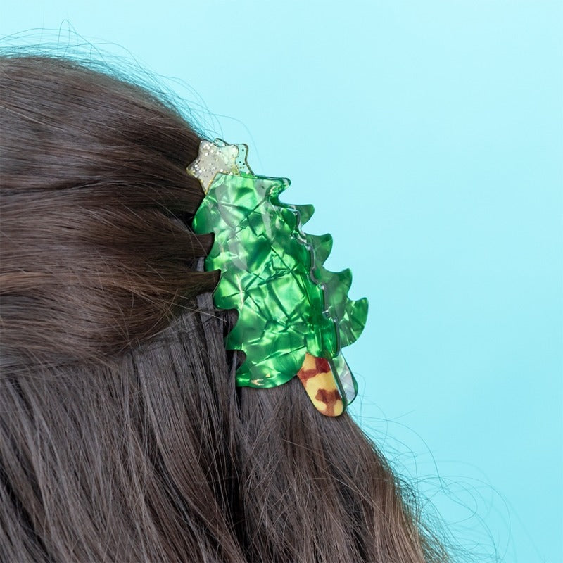 Hair claw clip - Christmas Tree