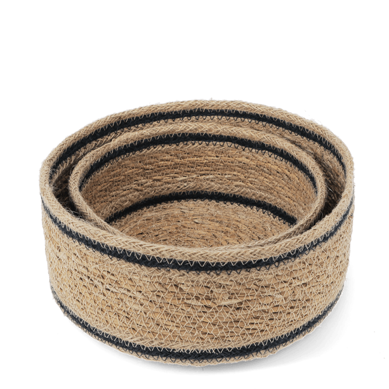 Woven seagrass decorative basket