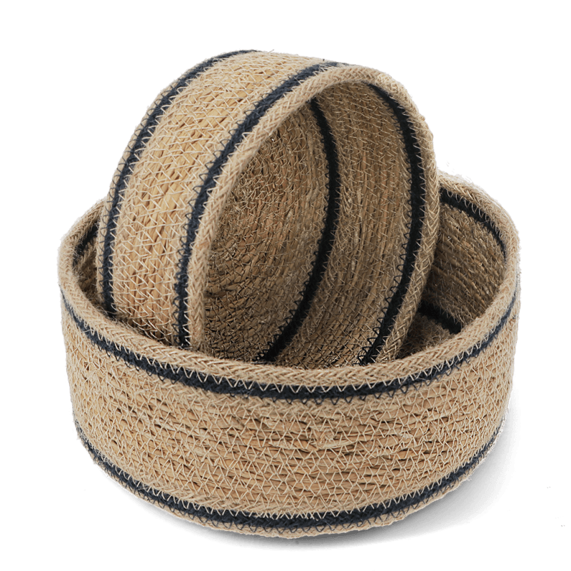 Woven seagrass decorative basket