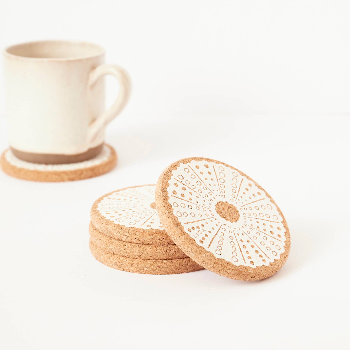 Cork Coaster Pack of 4 - Sea Anenome