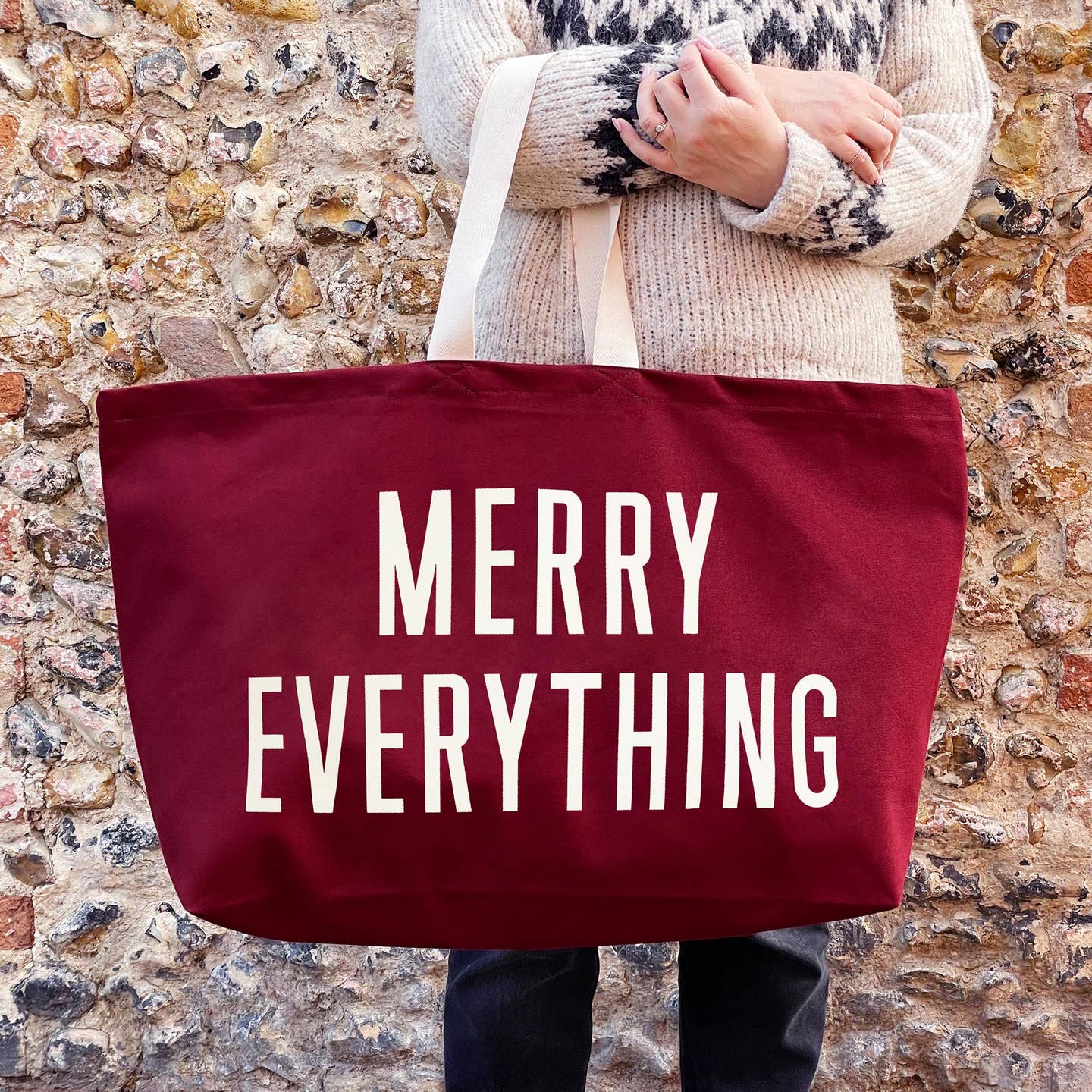 Merry Everything - Really Big Burgundy Bag