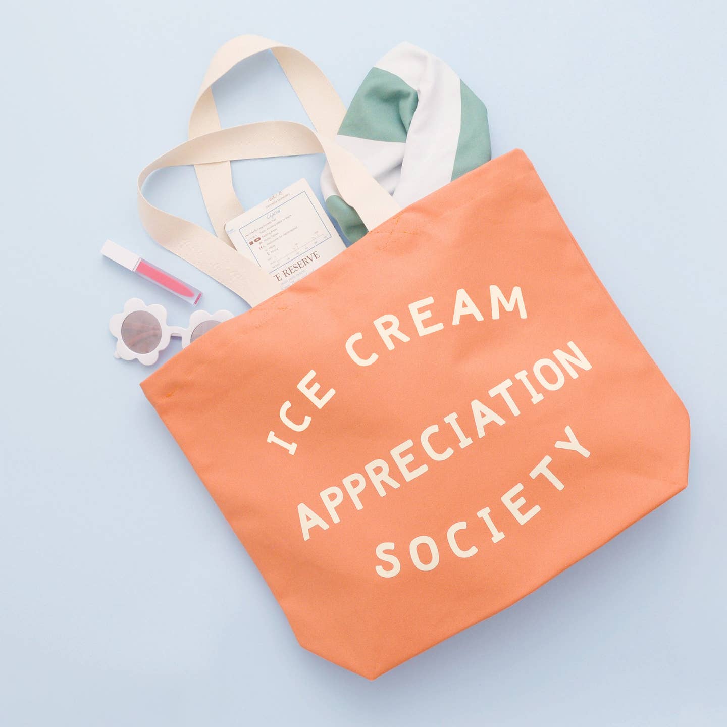 Ice Cream Appreciation Society Canvas Tote Bag - Peach