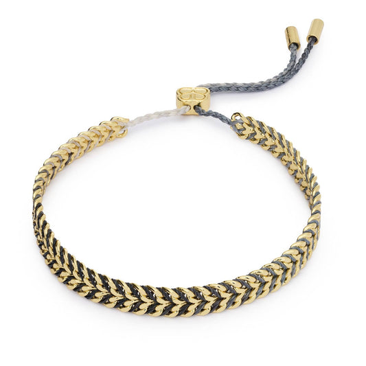 Iztac Charcoal & Gold Braided Friendship Bracelet