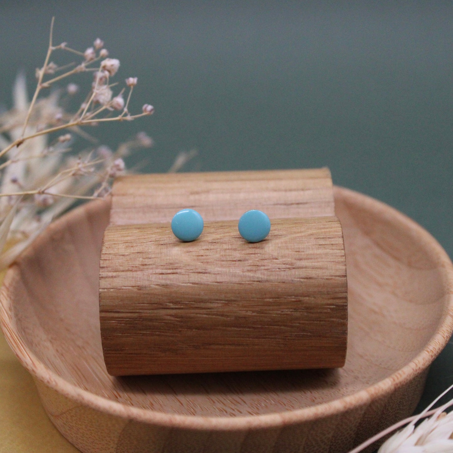 Turquoise Circle Studs