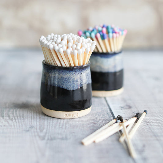 Handmade Stormy Seas Black Match Pot