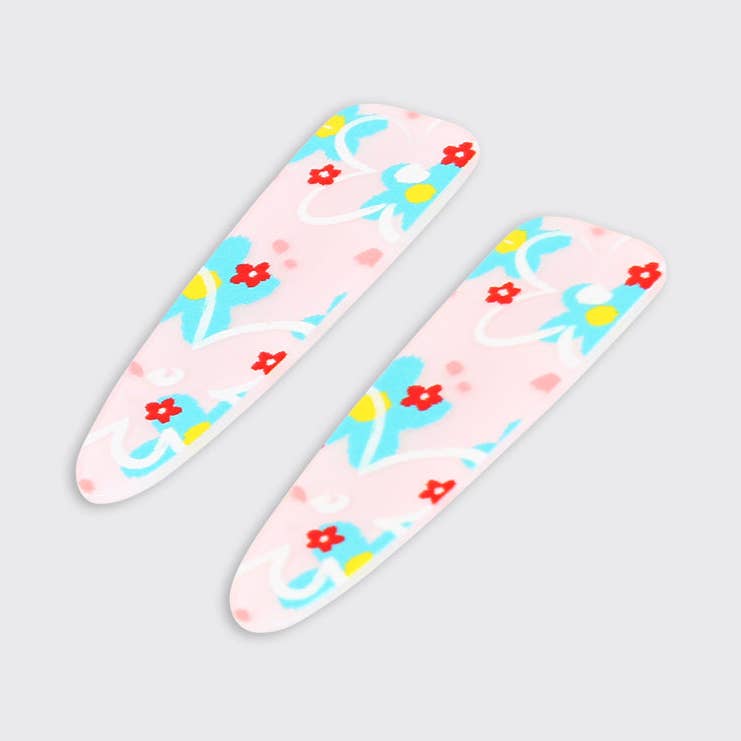 Meadow Set of 2 Hair clips- Pink
