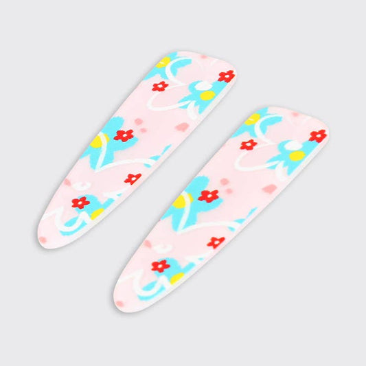 Meadow Set of 2 Hairclips- Pink