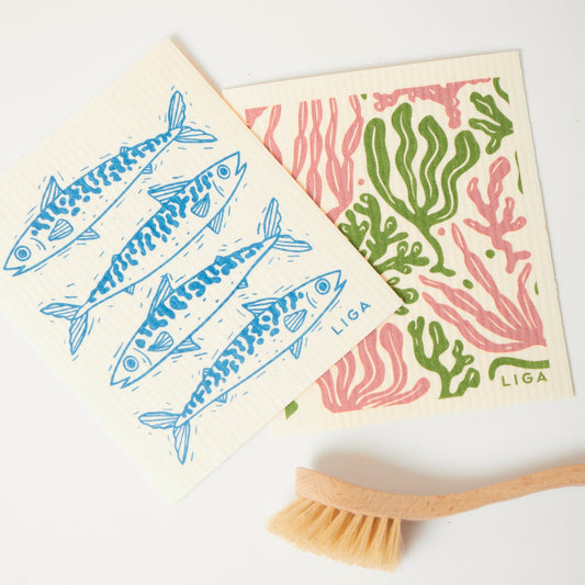 Eco Dishcloths - Mackerel & Seaweed