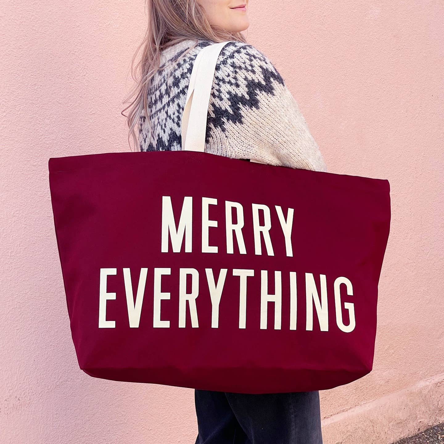 Merry Everything - Really Big Burgundy Bag