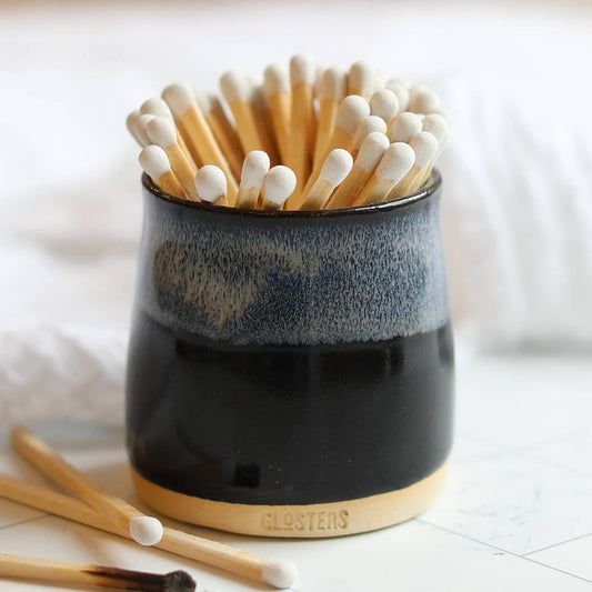 Handmade Stormy Seas Black Match Pot