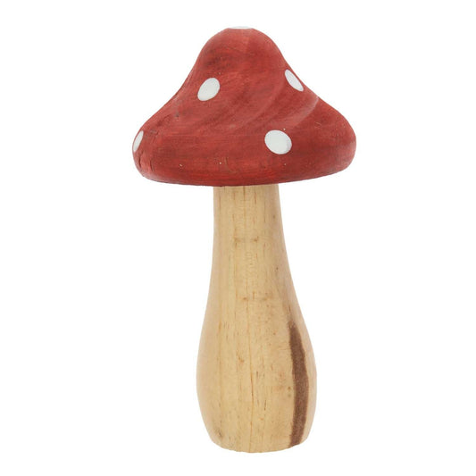 Large Wooden Mushroom - dark red