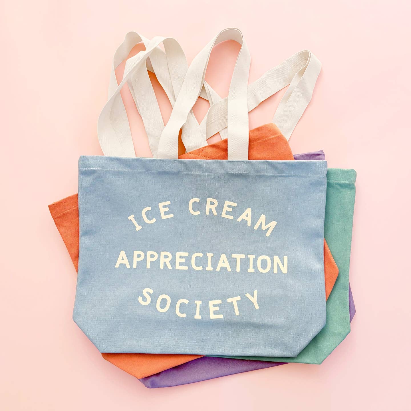Ice Cream Appreciation Society Canvas Tote Bag - Light Blue