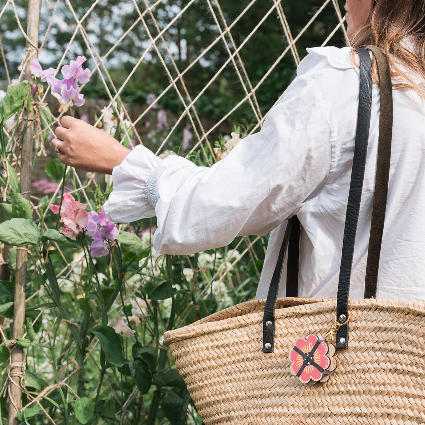 Keyring Flower Press - Pinks & Blues