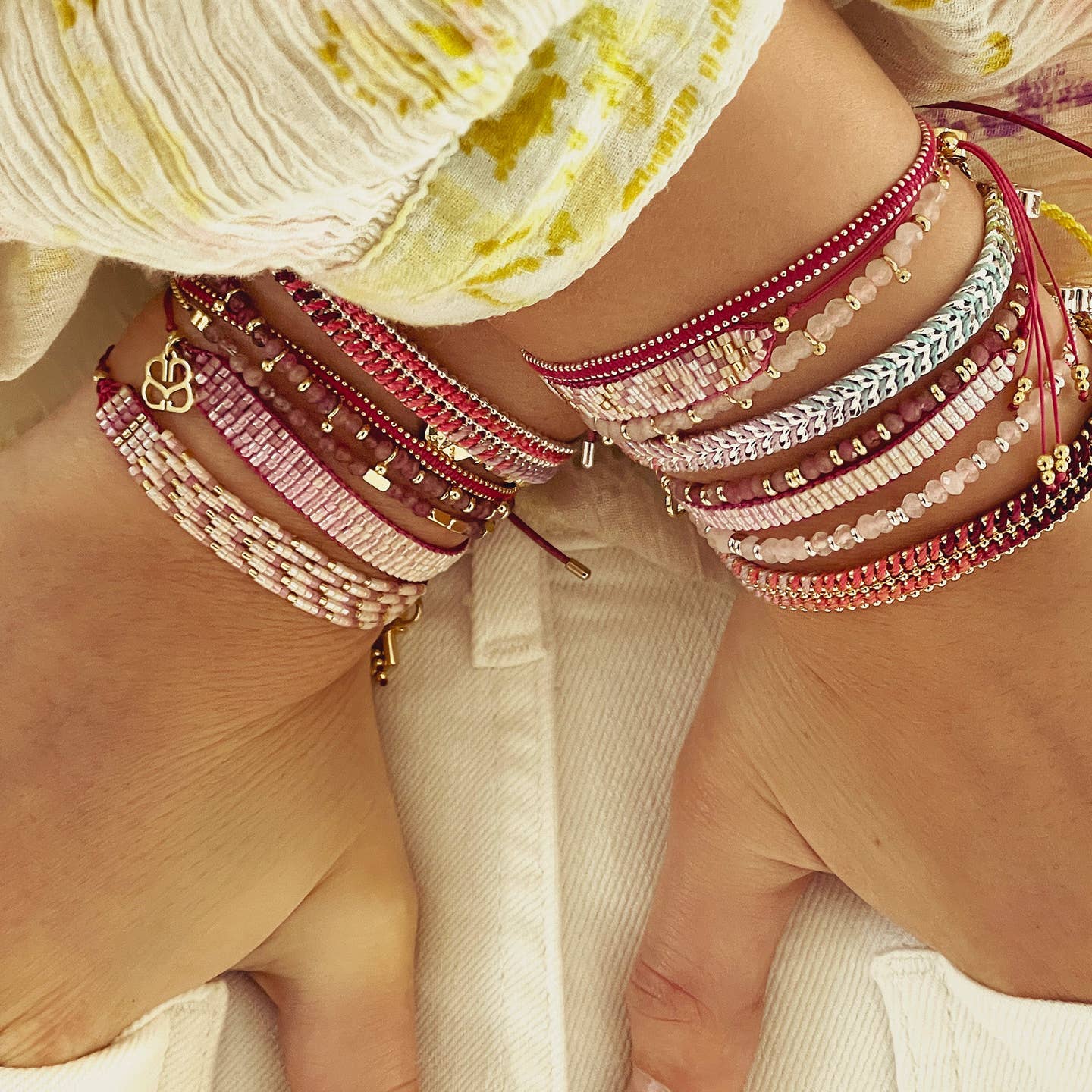 Matira Hot Pink Beaded Friendship Bracelet