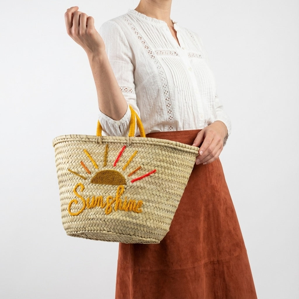 Sunshine Straw Market Tote Bag