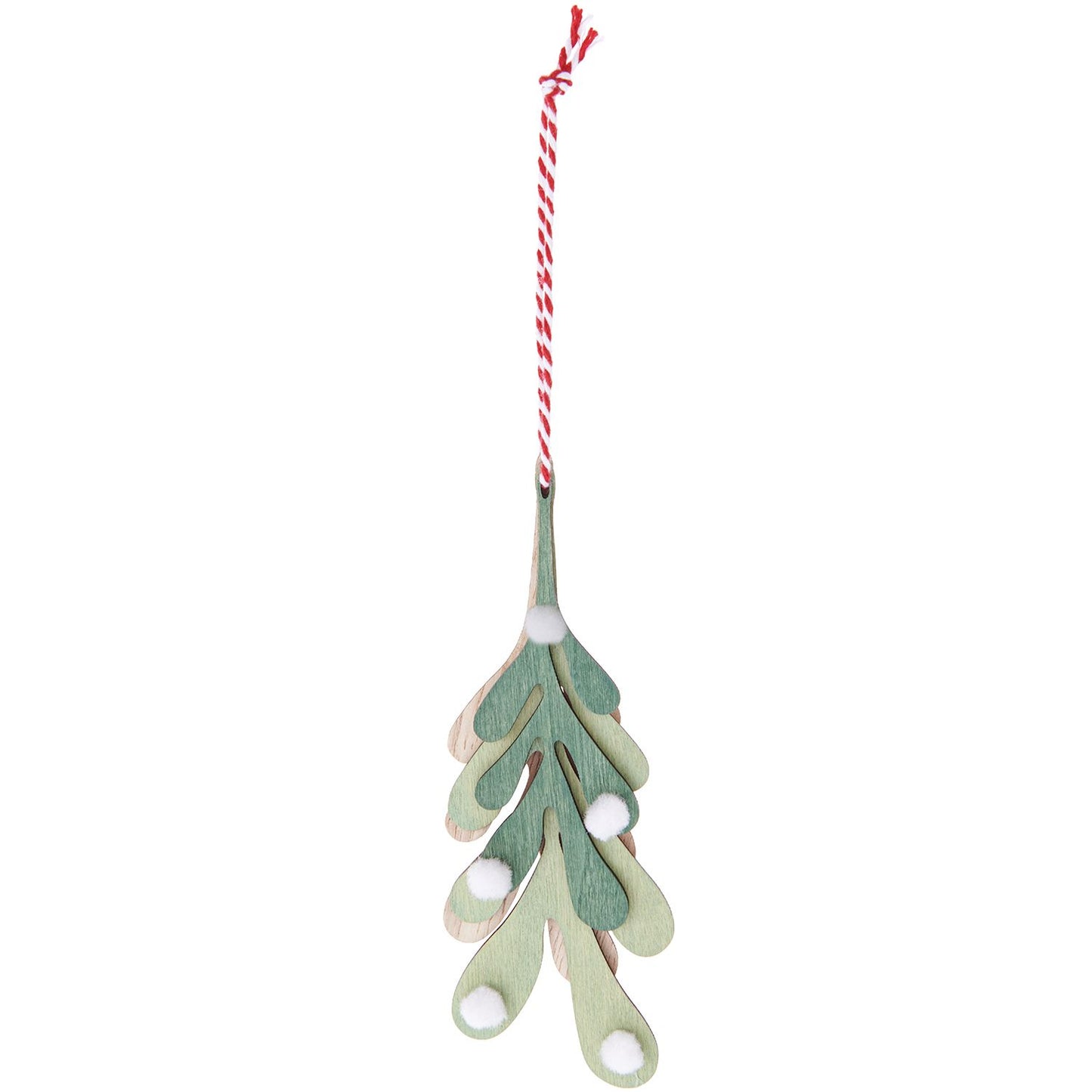 Green Leaves with Pompoms Hanging Decoration