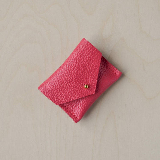 Leather Jewellery Pouch - Raspberry Pink