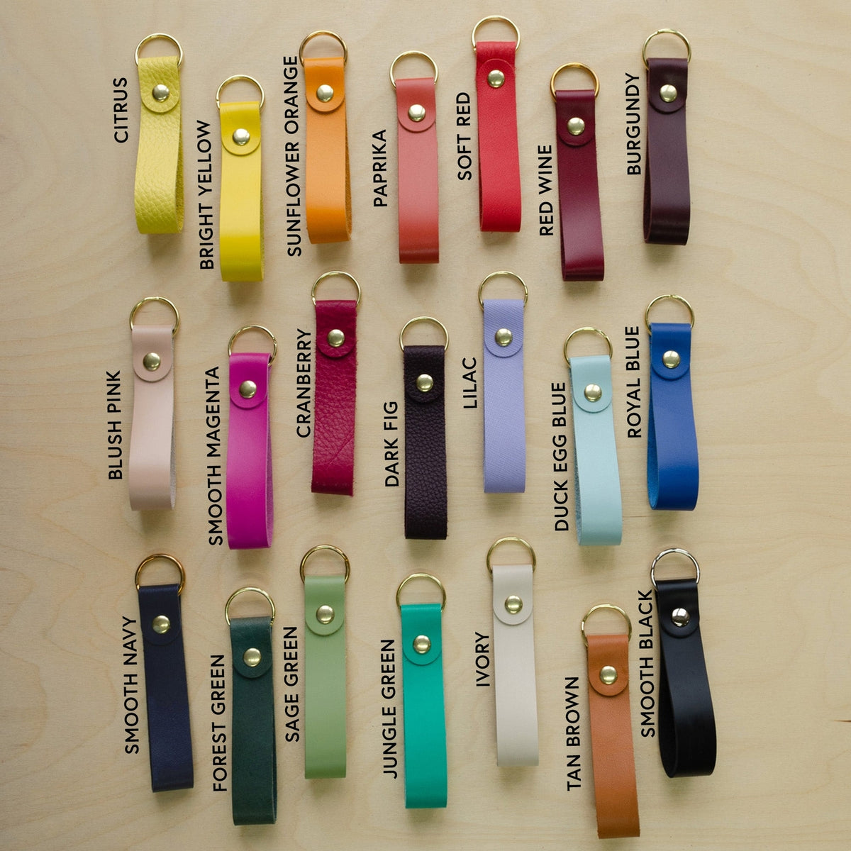 Leather Loop Key Ring - Jungle Green