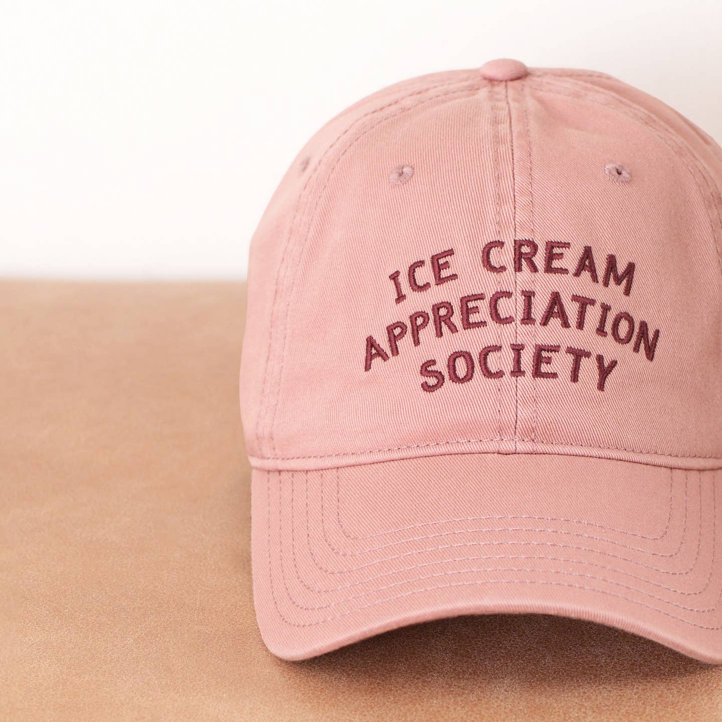Ice Cream Appreciation Society, Cotton Baseball Cap - Dusty Rose