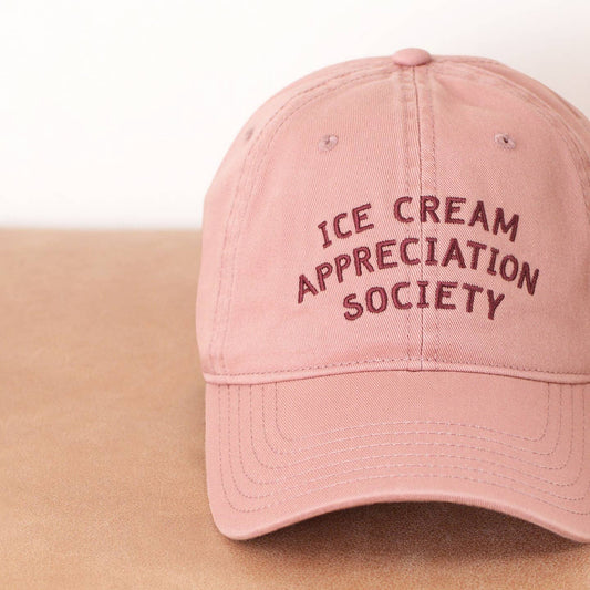 Ice Cream Appreciation Society, Cotton Baseball Cap - Dusty Rose