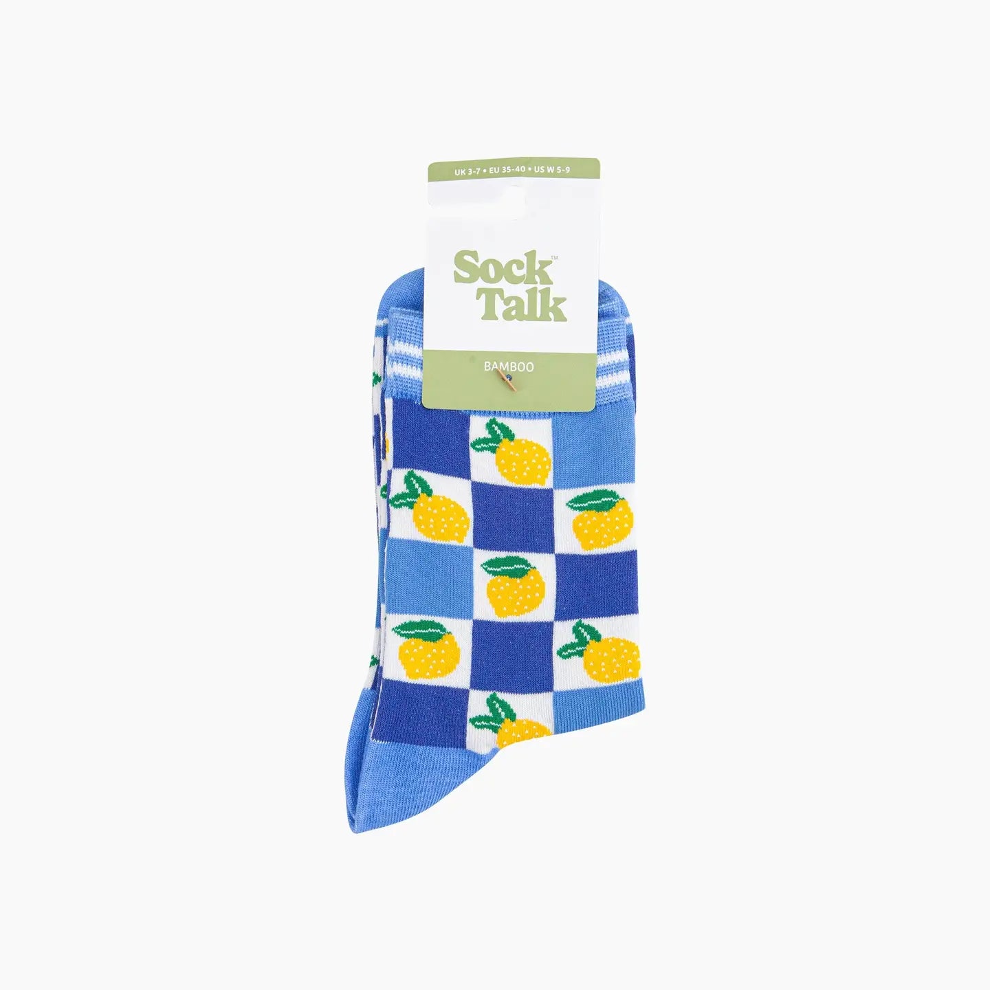 Lemon Checkerboard Bamboo Socks