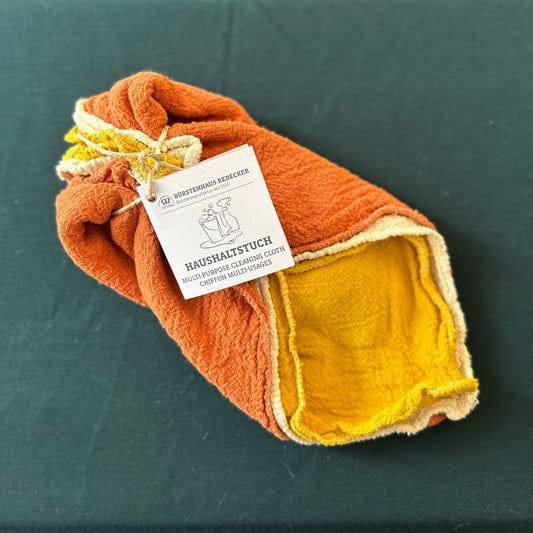 Multi-purpose cleaning cloths - Natural,Mustard Yellow & Brick