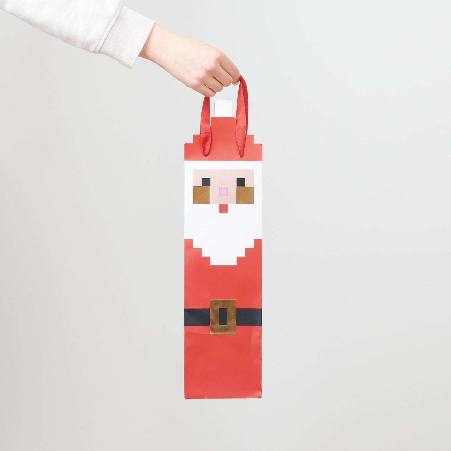 Pixel Santa Bottle bag